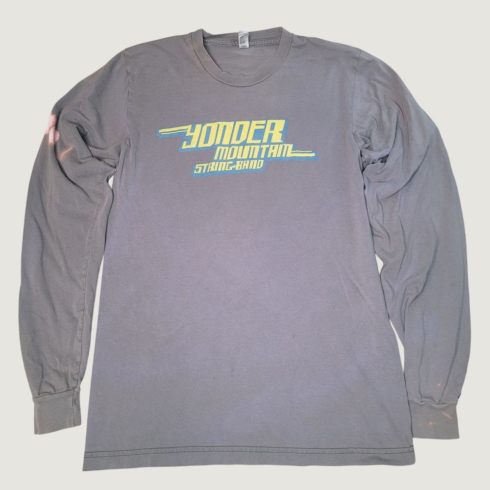 Yonder Mountain String Band 2008 Fall Tour Shirt Mens S Gray Long Sleeve Band